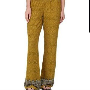 Prana Isodora Pant Wide Leg Yellow Paisley Boho